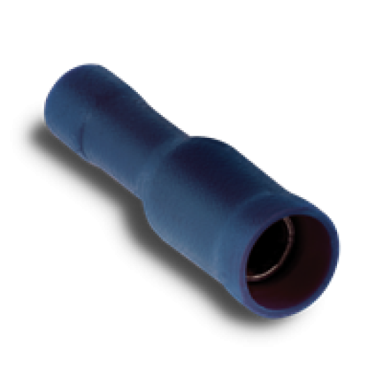 Female Socket Terminals Size: 4mm, Colour: Blue, Pack Size: 100 image