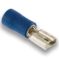 Female Spade Terminals Size: 4.8mm, Colour: Blue, Pack Size: 100