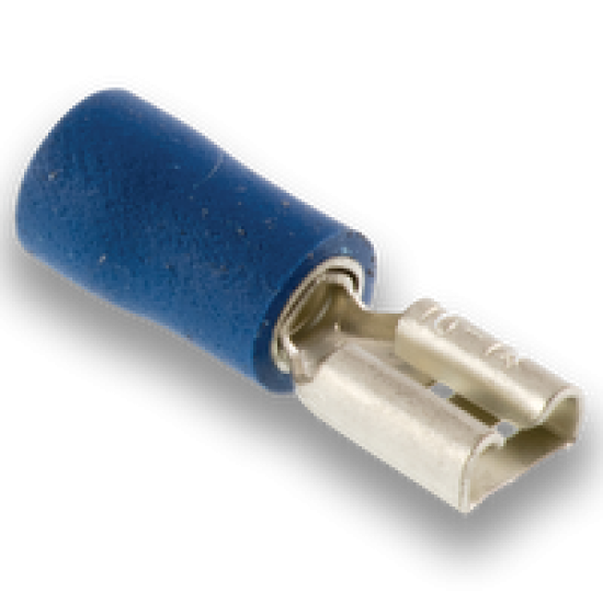 Female Spade Terminals Size: 4.8mm, Colour: Blue, Pack Size: 100 Auto Electrical Consumables & Supplies image