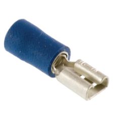 Female Spade Terminals Size: 6.3mm, Colour: Blue, Pack Size: 100