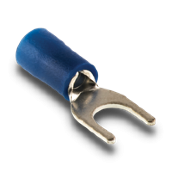 Fork Terminal Size: 4.3mm, Colour: Blue, Pack Size: 100 image