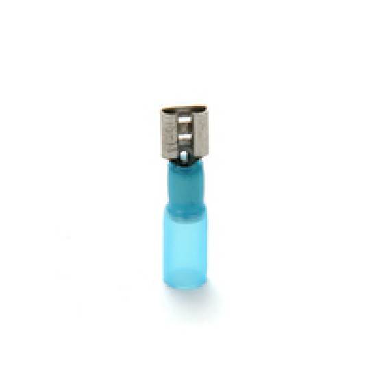 Heat Shrink Female Spade Terminals Size: 6.3mm, Colour: Blue, Pack Size: 100 image