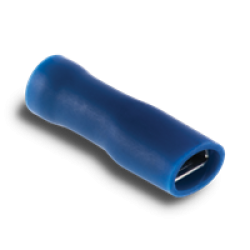 Insulated Female Spade Terminals Size: 6.3mm, Colour: Blue, Pack Size: 100