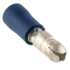 Male Bullet Terminals Size: 4mm, Colour: Blue, Pack Size: 100