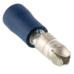 Male Bullet Terminals Size: 4mm, Colour: Blue, Pack Size: 100