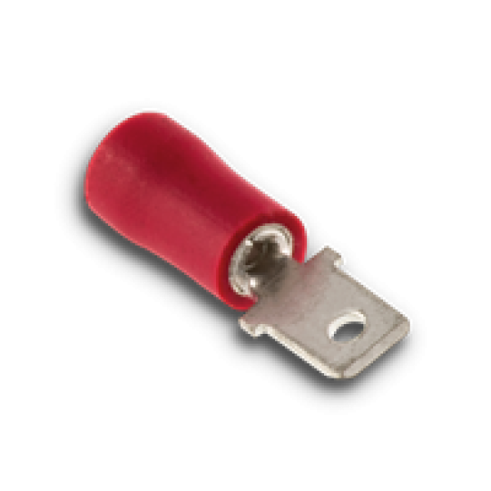 Male Spade Terninals Size: 6.3mm, Colour: Blue, Pack Size: 100 Auto Electrical Consumables & Supplies image