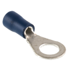 Ring Terminals Size: 6.4mm, Colour: Blue, Pack Size: 100