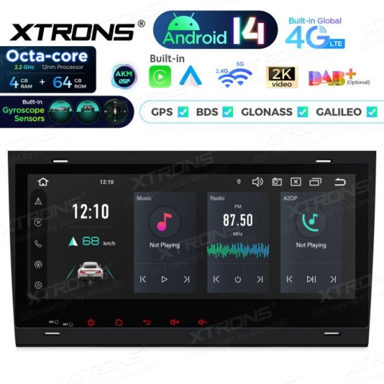 Showing image for Upgrade 8.8'' Android 14 Car Stereo for AUDI A4 Octa Core 4+64 Built-in AKM DSP,CP,AA 4G, gyroscope, compass Upgrade 8.8'' Android 14 Car Stereo for AUDI A4 Octa Core 4+64 Built-in AKM DSP,CP,AA 4G, gyroscope, compass Xtrons image