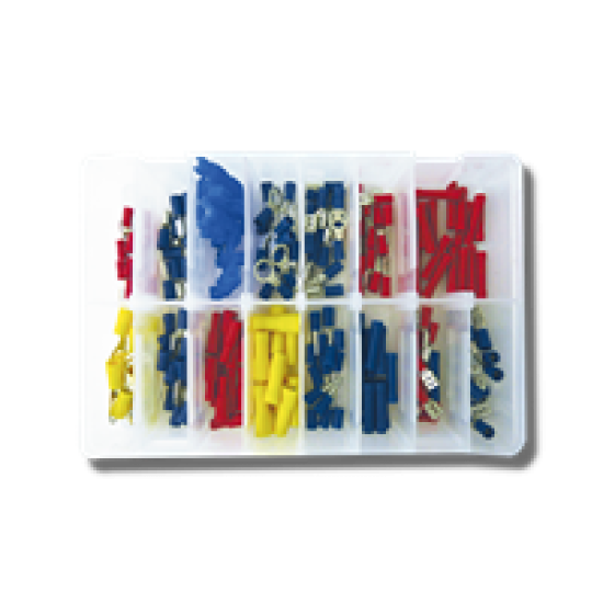 Description Fully insulated spade terminals 6.3mm Female; Blue Spade terminal 6.3mm Female; Blue Piggy back terminal 6.3mm Male; Blue Bullet terminals 5mm (Male; Blue Butt connector colour Blue Bullet terminals 4mm Male; Red Spade terminal 4.8mm Female; R image