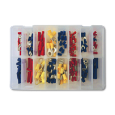 Description Fork terminals 3.7/5.3mm red Fork terminals 3.7/5.3mm blue Ring terminals 3.2/3.7/5.3/8.4mm red Ring terminals 3.2/3.7/5.3/6.4/8.4mm blue Ring terminals 5.3/6.4/10.5mm yellow  Specification Box quantity: 200 Pcs